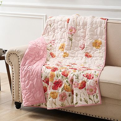 Greenland Home Fashions Floral Reversible Throw Blanket