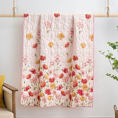 Greenland Home Fashions Floral Reversible Throw Blanket