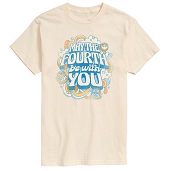 Big & Tall Star Wars May The Fourth Be With You Vintage Distressed Graphic Tee