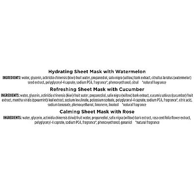Burt's Bees 3-Pack Hydrating, Calming & Refreshing Sheet Masks Set