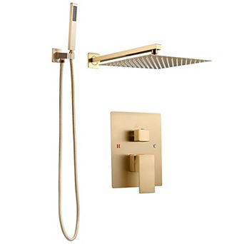 Rain Shower Head and Handheld Shower System with Mixing Valve