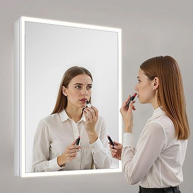 LED Mirror Medicine Cabinet with Anti-Fog and Motion Light - White