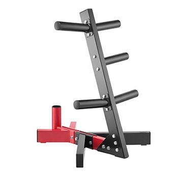 Space-Saving Weight Plate and Barbell Rack for Garage Gyms - Black