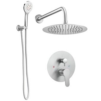 Bathroom Shower System with Rain Shower, Handheld Sprayer, and Wide Coverage