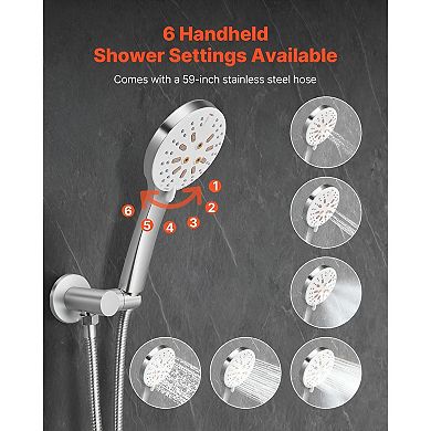 Bathroom Shower System with Rain Shower, Handheld Sprayer, and Wide Coverage