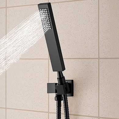 3-Function Thermostatic Shower with Overhead Rain, Handheld Hose, and Massage Jets