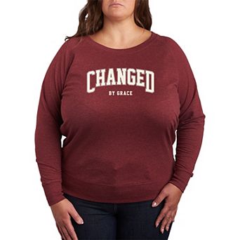 Plus Size Changed By Grace Collegiate French Terry Long Sleeve Tee