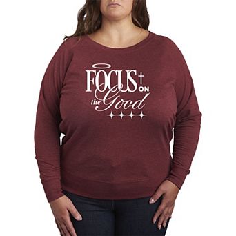 Plus Size Focus On The Good French Terry Long Sleeve Tee