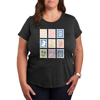 Plus Size Easter Stamps Graphic Tee