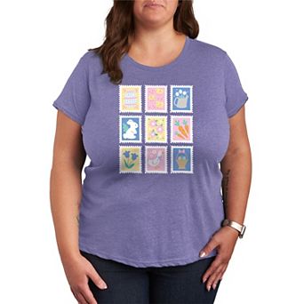 Plus Size Easter Stamps Graphic Tee