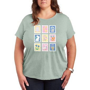 Plus Size Easter Stamps Graphic Tee