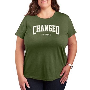 Plus Size Changed By Grace Collegiate Graphic Tee