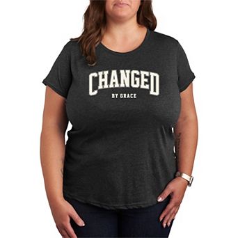 Plus Size Changed By Grace Collegiate Graphic Tee