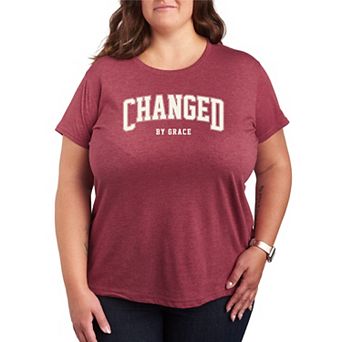 Plus Size Changed By Grace Collegiate Graphic Tee