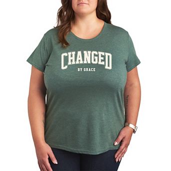 Plus Size Changed By Grace Collegiate Graphic Tee