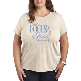 Plus Size Focus On The Good Graphic Tee