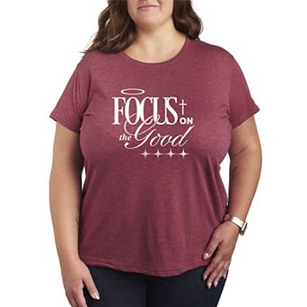 Plus Size Focus On The Good Graphic Tee