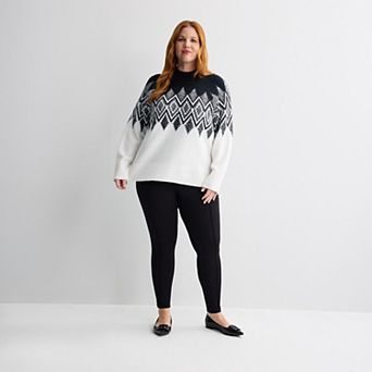 Plus Size Nine West Mock Pullover Sweater
