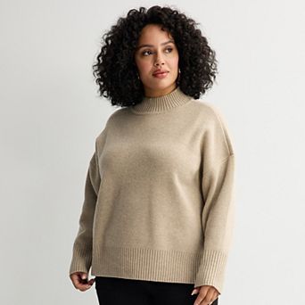 Plus Size Nine West Mock Pullover Sweater