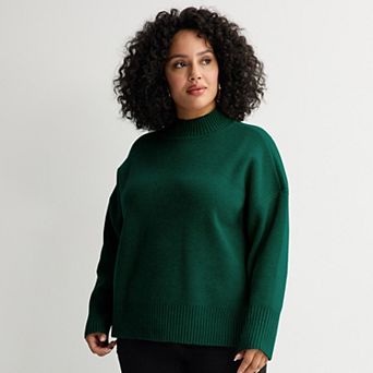 Plus Size Nine West Mock Pullover Sweater