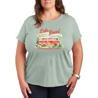 Plus Size Lake Bound & Windows Down Graphic Tee