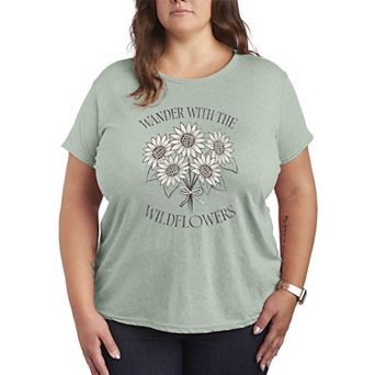 Plus Size Plus Wander With The Wildflowers Graphic Tee