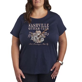 Plus Size Nashville Guitar Club Graphic Tee