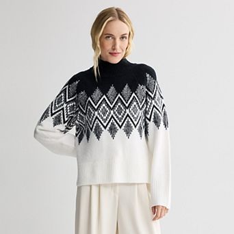 Women's Nine West Mockneck Pullover Sweater Top