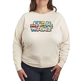Plus Size Star Wars Easter Egg Logo French Terry Long Sleeve Tee