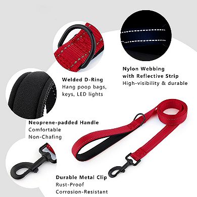 Dog Leash Comfort Reflective Nylon Pet Training Leash with Padded Handle 4ft and 5ft