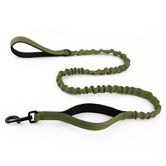 Dog Leash Reflective Comfort Dual Handle Elastic Pet Training Leash Two Length
