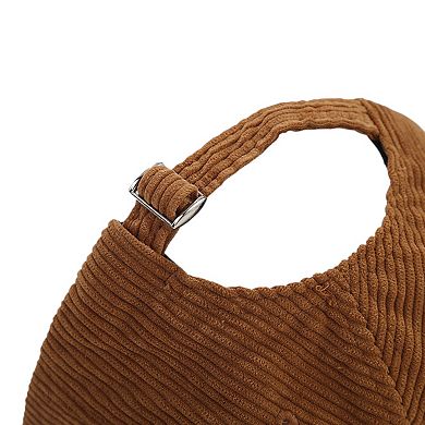 Corduroy Baseball Cap with Soft Ribbed Texture and Embroidered Smiley Detail