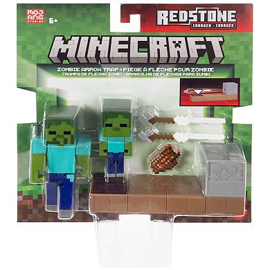 Mattel Minecraft 2-Piece Redstone Charged Zombie Arrow Trap Action Figure Set