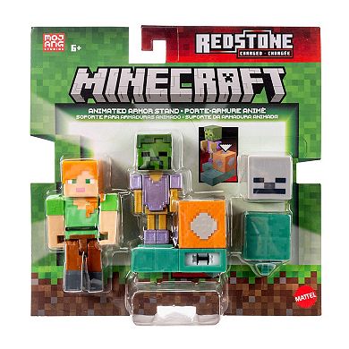 Mattel Minecraft Animated Armor Stand with Mechanism & Accessory Action Figure Toy