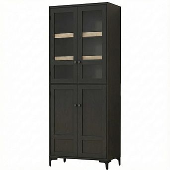 IDEALHOUSE Tall 4-Door Pantry Cabinet with Glass