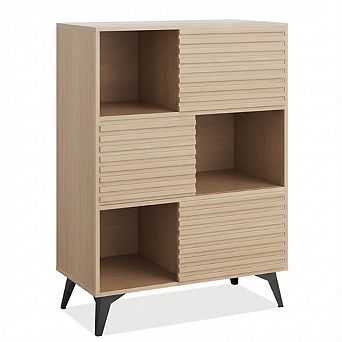 IDEALHOUSE 3 tier Accent Cabinet with Grille Doors