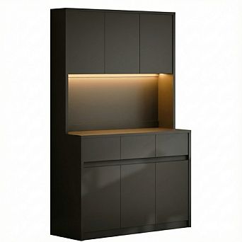 IDEALHOUSE Tall Pantry Storage Cabinet with Charging Station