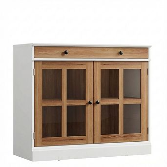 IDEALHOUSE Sideboard Cabinet with Glass Door and Drawer