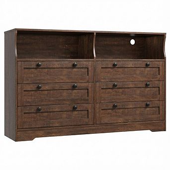 IDEALHOUSE Modern 6-Drawer Dresser with Power Outlet