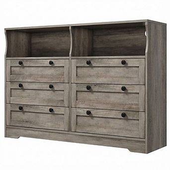 IDEALHOUSE Modern 6-Drawer Dresser with Power Outlet