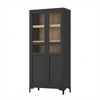 IDEALHOUSE Tall 2-Door Pantry Cabinet with Glass