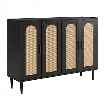 IDEALHOUSE Rattan Sideboard with Built-in Power Outlet