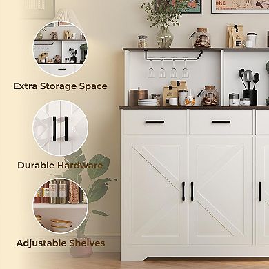 IDEALHOUSE Buffet Cabinet with Drawers and Doors