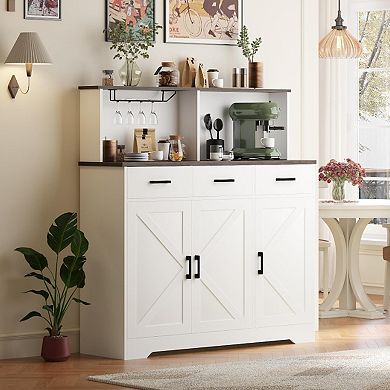 IDEALHOUSE Buffet Cabinet with Drawers and Doors