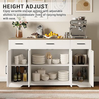 IDEALHOUSE Farmhouse Buffet Sideboard with Drawers