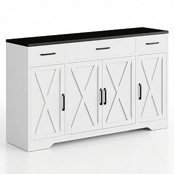IDEALHOUSE Farmhouse Buffet Sideboard with Drawers