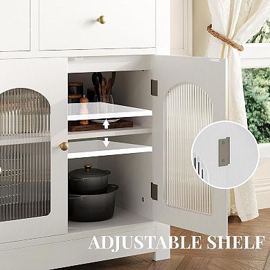 IDEALHOUSE Farmhouse Buffet Sideboard Cabinet