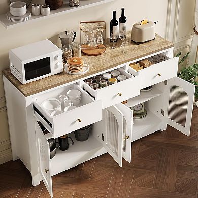 IDEALHOUSE Farmhouse Buffet Sideboard Cabinet