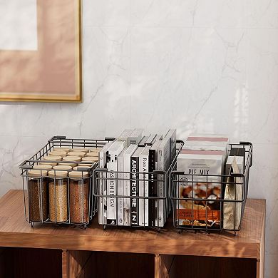 IDEALHOUSE Wire Storage Baskets 4-Pack for Organizing