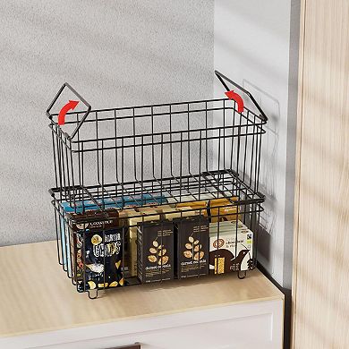 IDEALHOUSE Wire Storage Baskets 4-Pack for Organizing